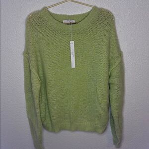 NWT- One Grey Day- Women's key lime Green griffin pullover Sweater- Size Small